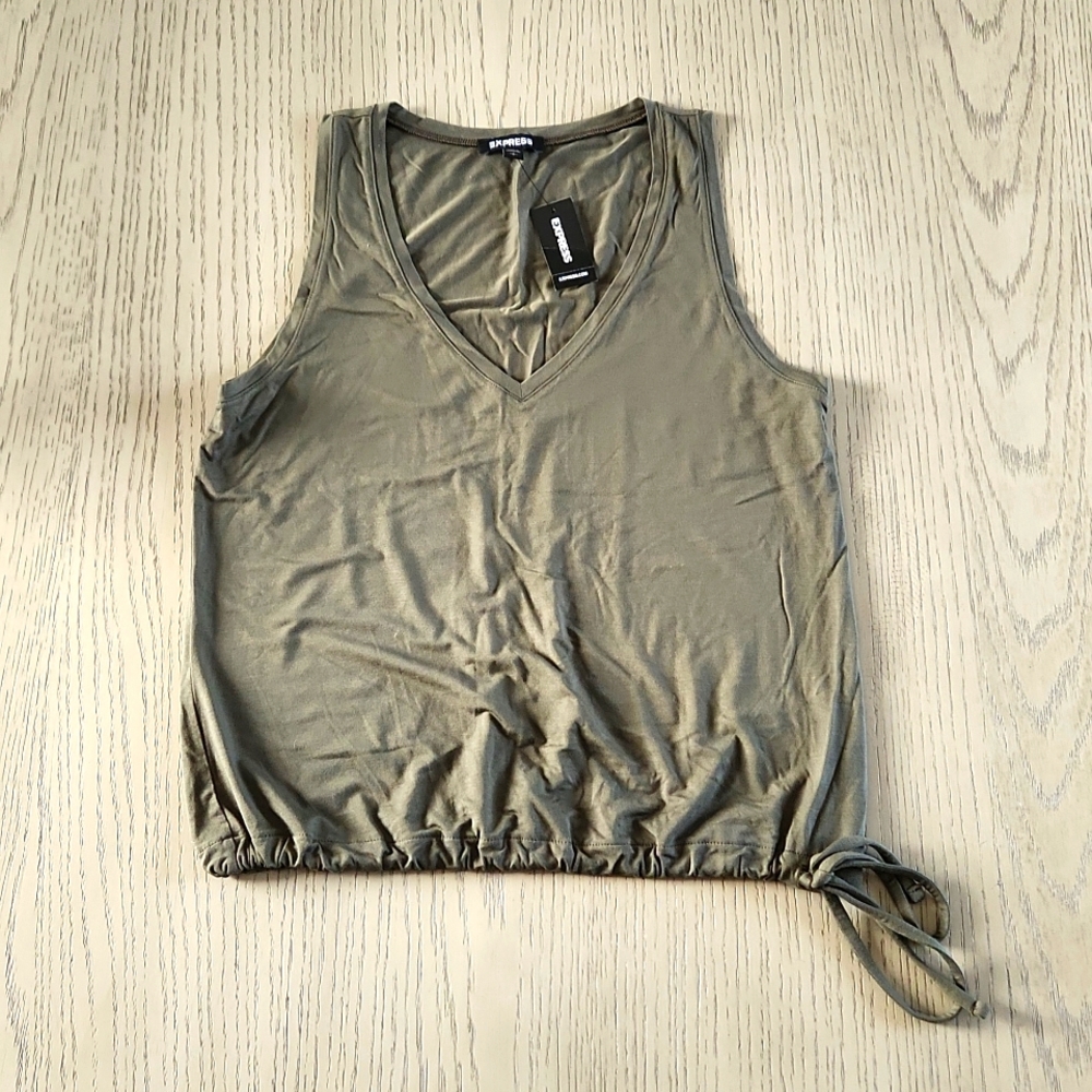 Express Olive Green Sleeveless Top - Womens's Size S